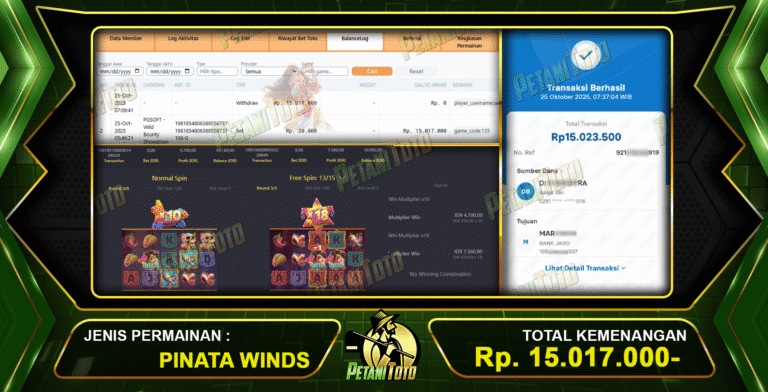 KEMENANGAN SLOT PINATA PETANITOTO