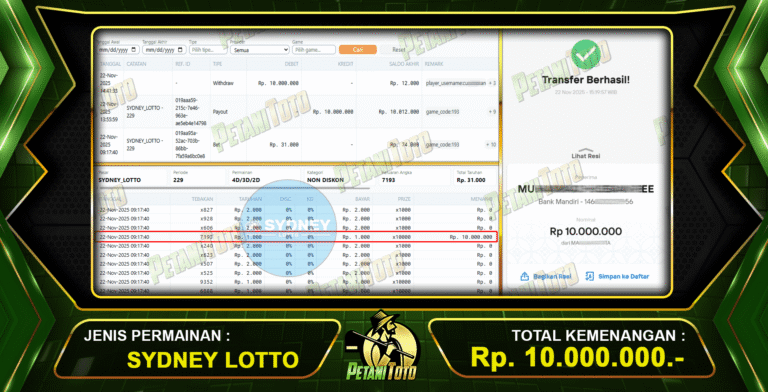 SDYNEY LOTTO GACOR PETANITOTO