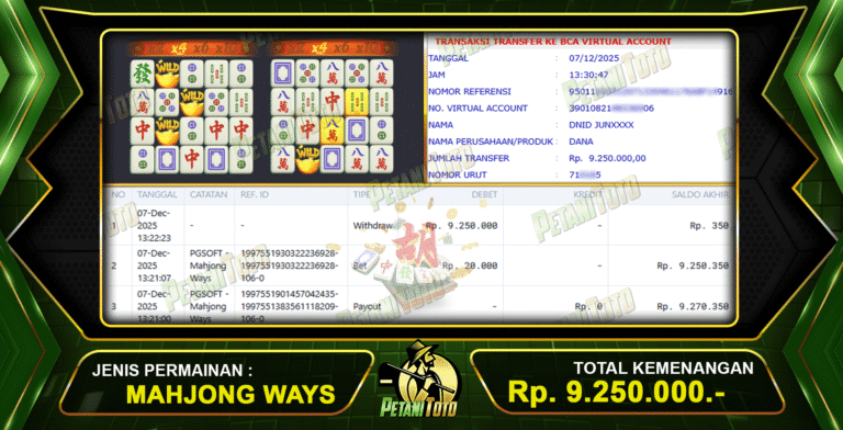 KEMENANGAN SLOT DI PETANITOTO