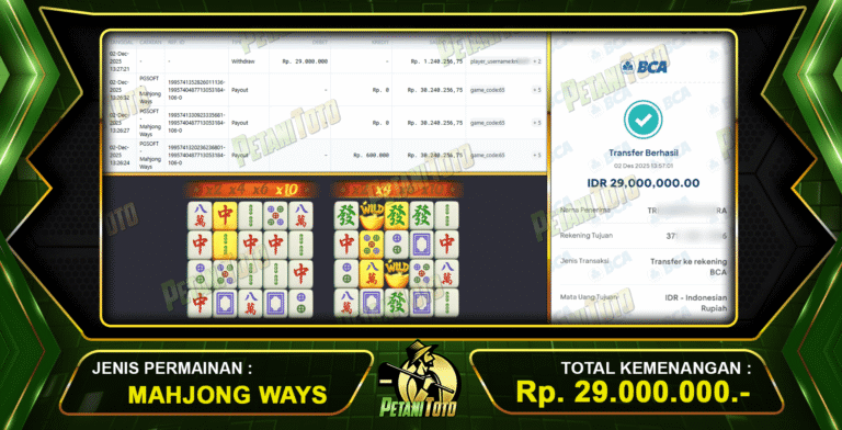 JACKPOT SLOT DIBAYAR PETANITOTO
