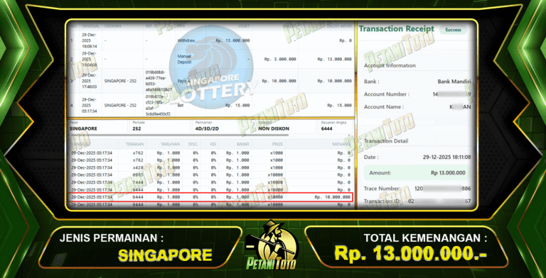 SELALU MEMUASKAN  SINGAPORE PETANITOTO