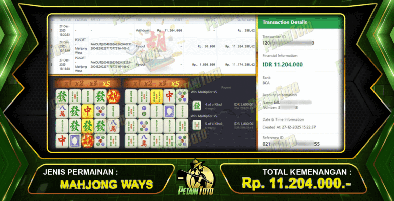 KEMENANGAN MANTAP 11JT MAHJONG