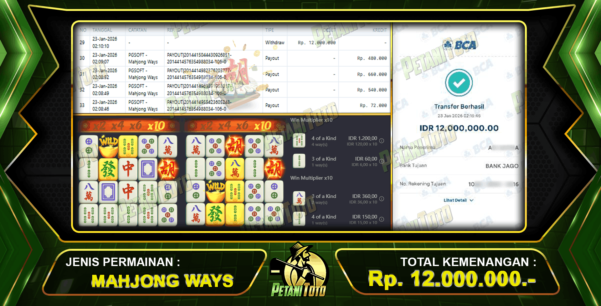 JANGAN RAGUKAN MAHJONG PETANITOTO