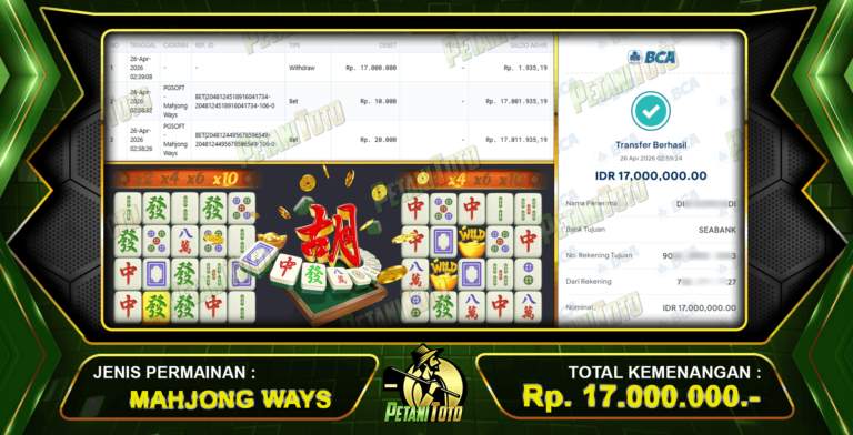 TERBUKTI MAHJONG WAYS PETANITOTO