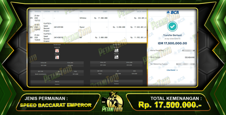AUTO PECAH BACCARAT PETANITOTO