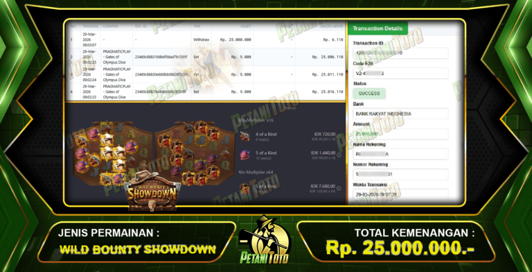 PEMBAYARAN SLOT SHOWDOWN PETANITOTO