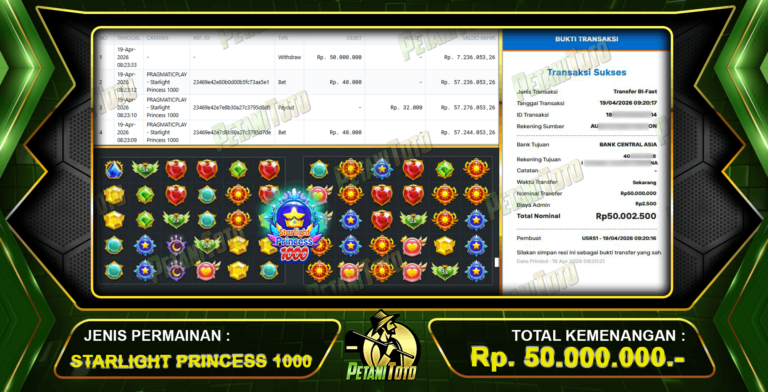 JACKPOT SLOT STARLIGHT PETANITOTO