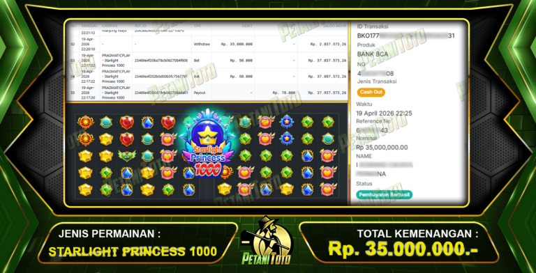 CUAN SLOT STARLIGHT PETANITOTO